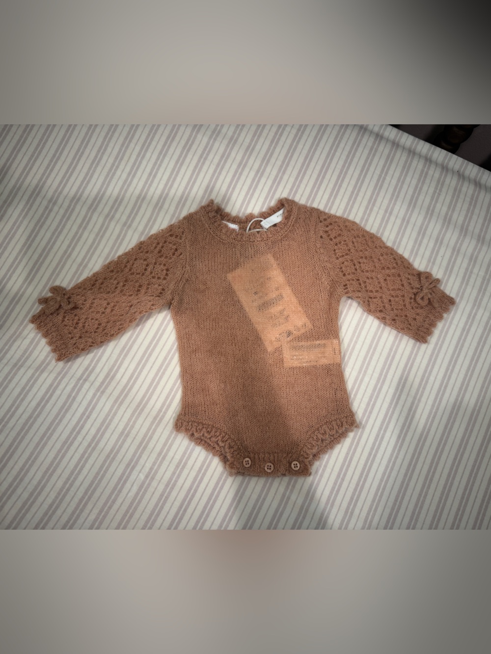 Zara Knit Lace-Sleeve Baby One-Piece Bodysuit